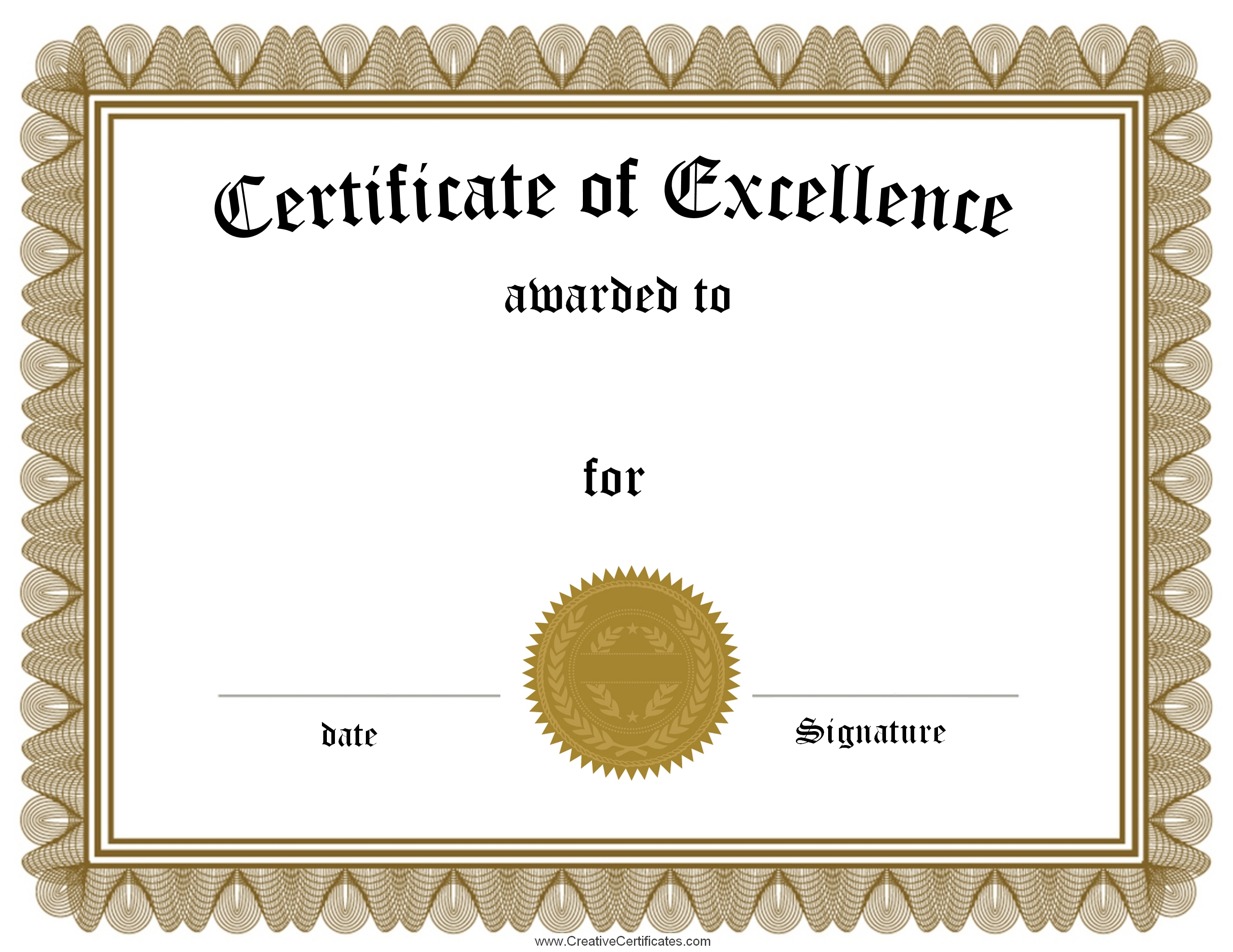 certificate of excellence meaning in school